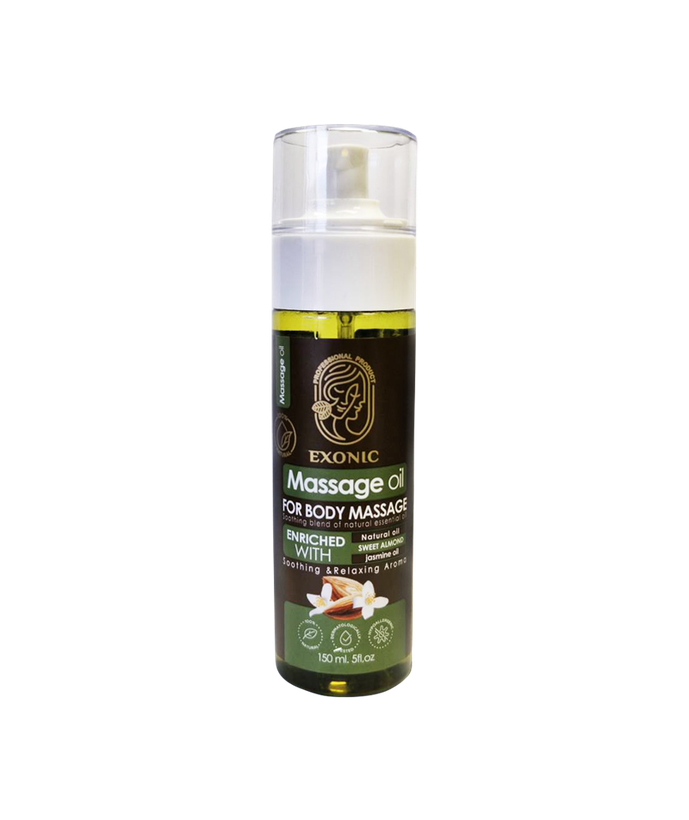 روغن ماساژ بدن اکسونیک حاوی روغن بادام شیرین و روغن یاس 150 میل