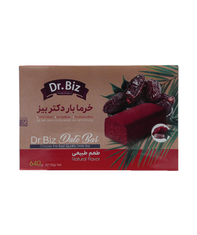 خرما بار طبیعی دکتر بیز 32 عددی640گرمی
